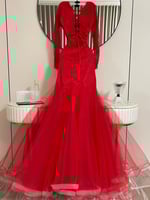 فستان سهره تل دانتيل بالون الاحمر