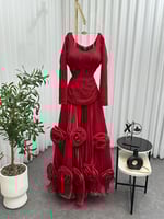 فستان سهره اورجنزا كريب تطريز شك لونين