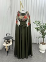 فستان سهره باكمام طويله