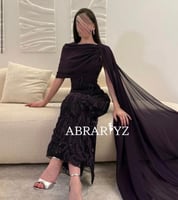 فستان سهرة ورد ذيل شيفون