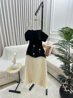 فستان انيق بالون الأسود و البيج