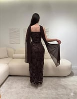 فستان سهره انيق بشال