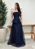 فستان سهره بالون الكحلي