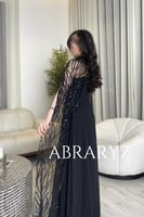 فستان اسود سهرة باكمام طويله