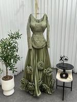 فستان سهره اورجنزا كريب تطريز شك لونين