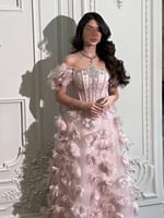 فستان سهره جازار ورد قص ليزر تطريز يدوي