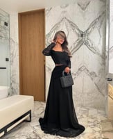 فستان سهره ناعم بأكمام دانتيل