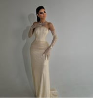 فستان سهره شيفون تطريز يدوي