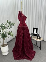 فستان سهره باربي تطريز ورد كلوش