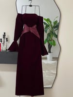 فستان سهره جوخ شتوي بالون البرغندي