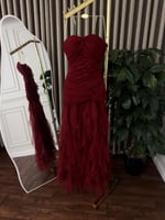 فستان احمر سهره طويل