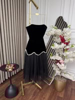 فستان ناعم ميدي جوخ وتل