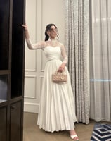 فستان سهره ناعم باربي أكمام دانتيل