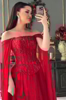 فستان سهره شيفون كلوش دبل لونين