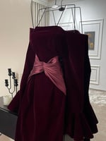 فستان سهره جوخ شتوي بالون البرغندي