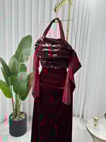 فستان سهره مخمل مع ترتر