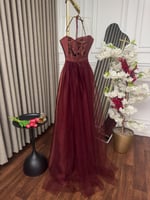 فستان سهره طويل تطريز يدوي