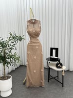 فستان سهره ماسك دانتيل لولو ورد قص ليزر