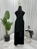 فستان سهره ناعم بأكمام شفافه