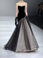 فستان سهرة جوخ شتوي مطرز لولو دبل كلوش