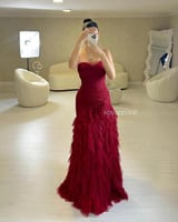 فستان احمر سهره طويل