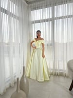 فستان سهرة ليموني طويل