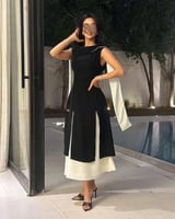 فستان ناعم بشال ميد