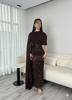 فستان سهره ذيل شيفون راقي