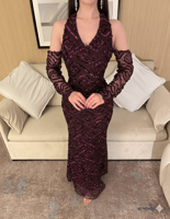 فستان سهره خرز باكمام