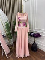 فستان باربي وشيفون كسرات تطريز كمبيوتر وفصوص