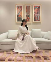 جلابيه كتان بحريني تطريز كمبيوتر