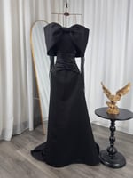 فستان سهرة باربي دانتيل بالون الاسود الملكي