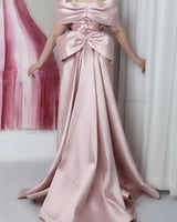 فستان سهره بينك بذيل طويل