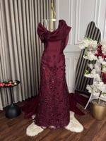 فستان شك خرز بذيل طويل