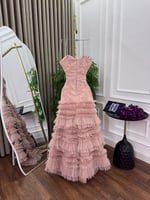 فستان سهره تطرير كلوش تل طبقات