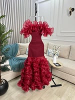 فستان سهره طويل مكرمش