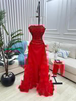 فستان سهره باربي ذيل جازار ورد تل