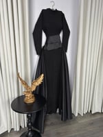 فستان سهره باربي اسود بذيل تفته كوري