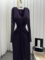 فستان سهره لمعه استرتش لونين