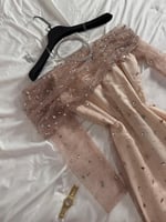 فستان سهره استرتش لمعه تل مطرز