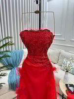 فستان سهره باربي ذيل جازار ورد تل