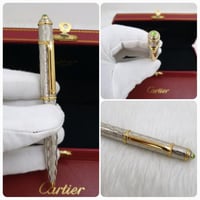 قلم كارتير ديابلو فضي مع ذهبي فص زيتي