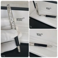 أقلام مونت بلانك ريشه فضي مع اسود كلاسيك
