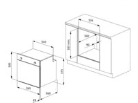 فرن طبخ كهربائي 60 سم بـ4 وظائف سعة 65 لتر O66E4MP
