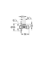 محبس زاوية 1/2 × 3/8 بوصة كروم جروهي