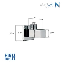 محبس زاوية نحاسي مطلي بلون أسود بتصميم مربع أنيق i...