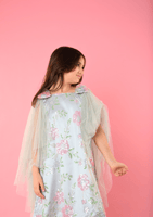 فستان اطفال مطرز فيروزي