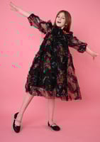 فستان اطفال اسود مشجر