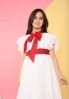 فستان اطفال ابيض فيونكه