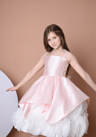 فستان بناتي ستان وردي